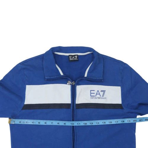 EA7 Emporio Armani Men's Blue Full Zip Sweatshirt XL - Image 2