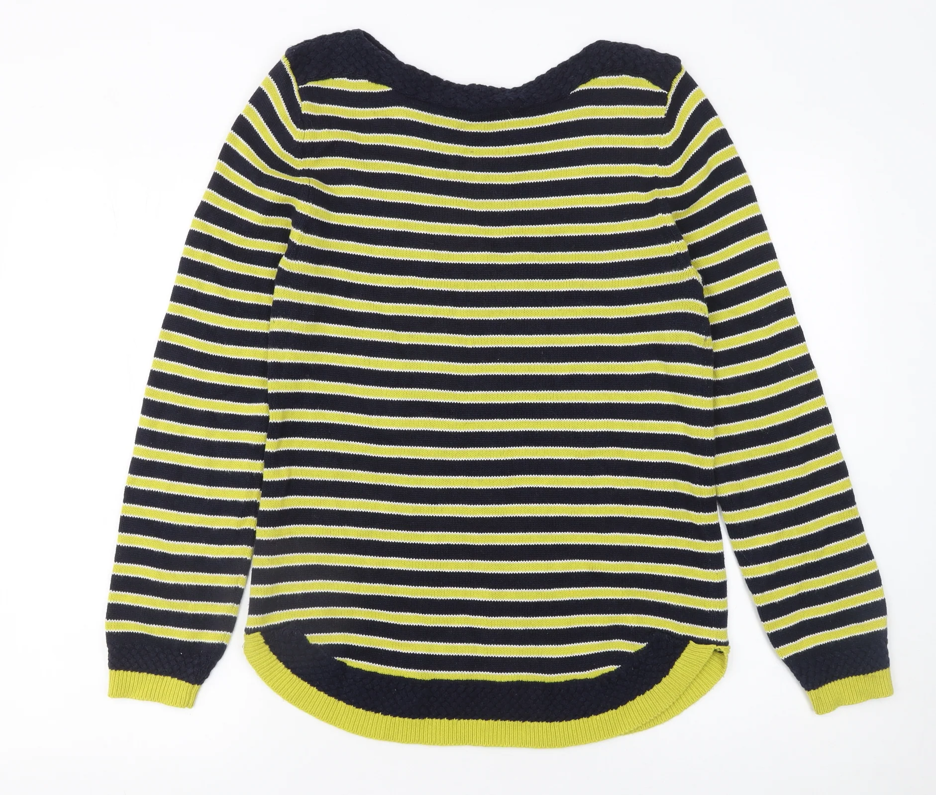EAST Womens Multicoloured Striped Cotton Pullover Jumper M - Image 3