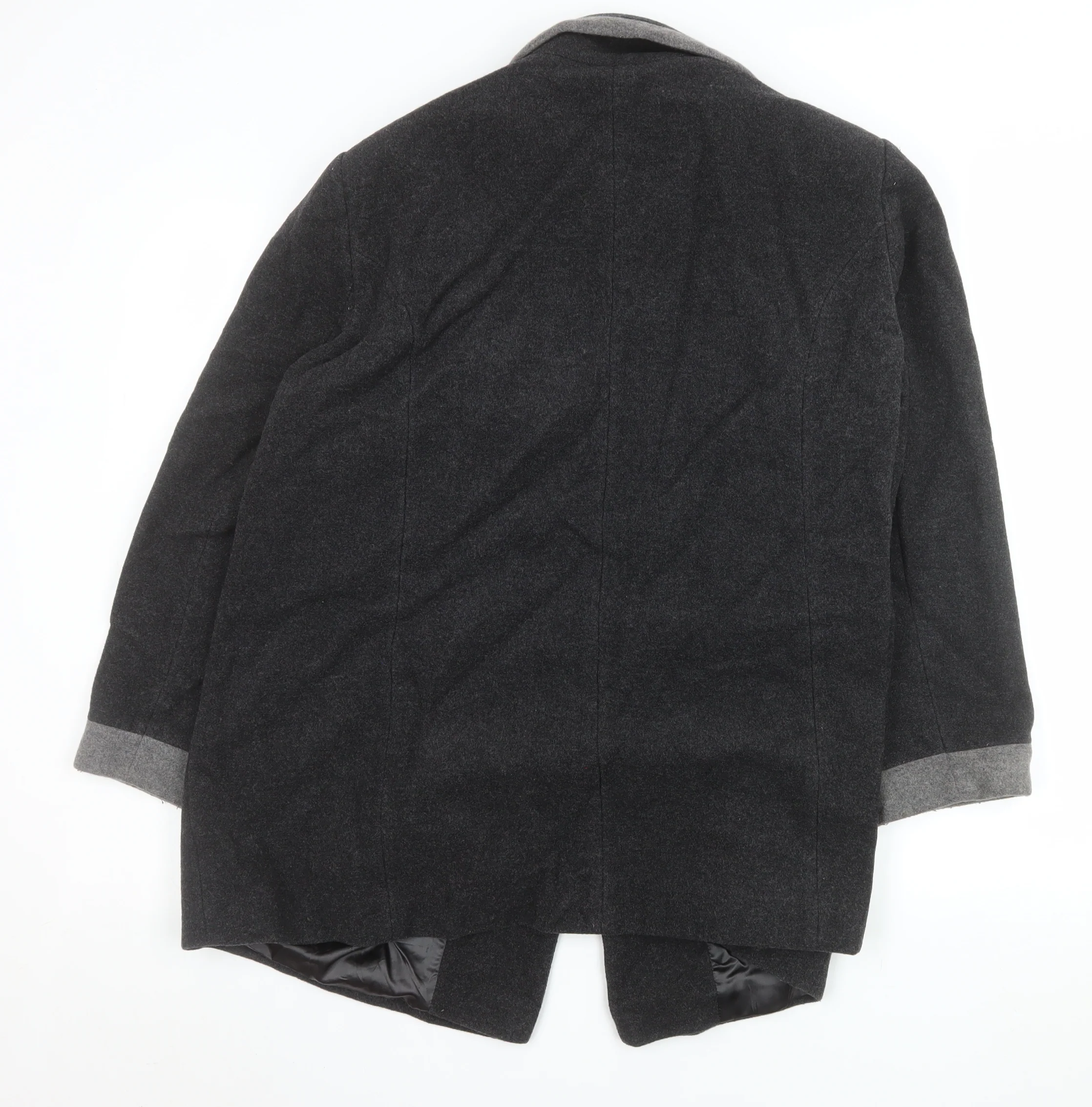 Eastex Women Black Wool Blend Mid-Length Coat Size 18 - Image 3
