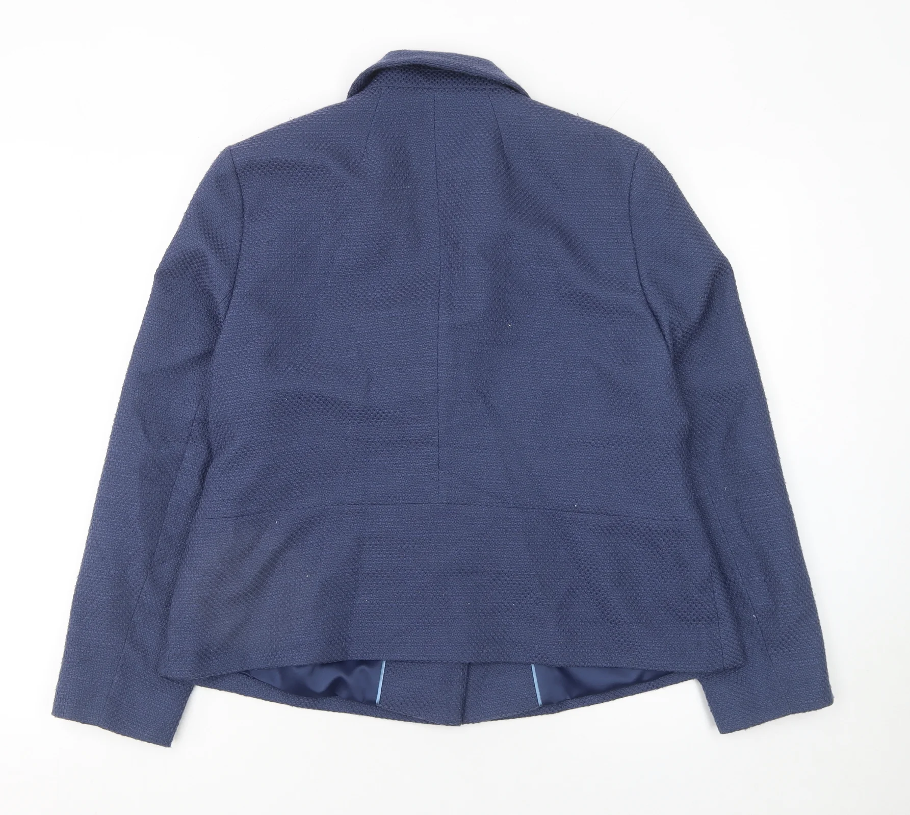 Eastex Women Blue Size 14 Tailored Woven Lined Blazer Jacket - Image 3