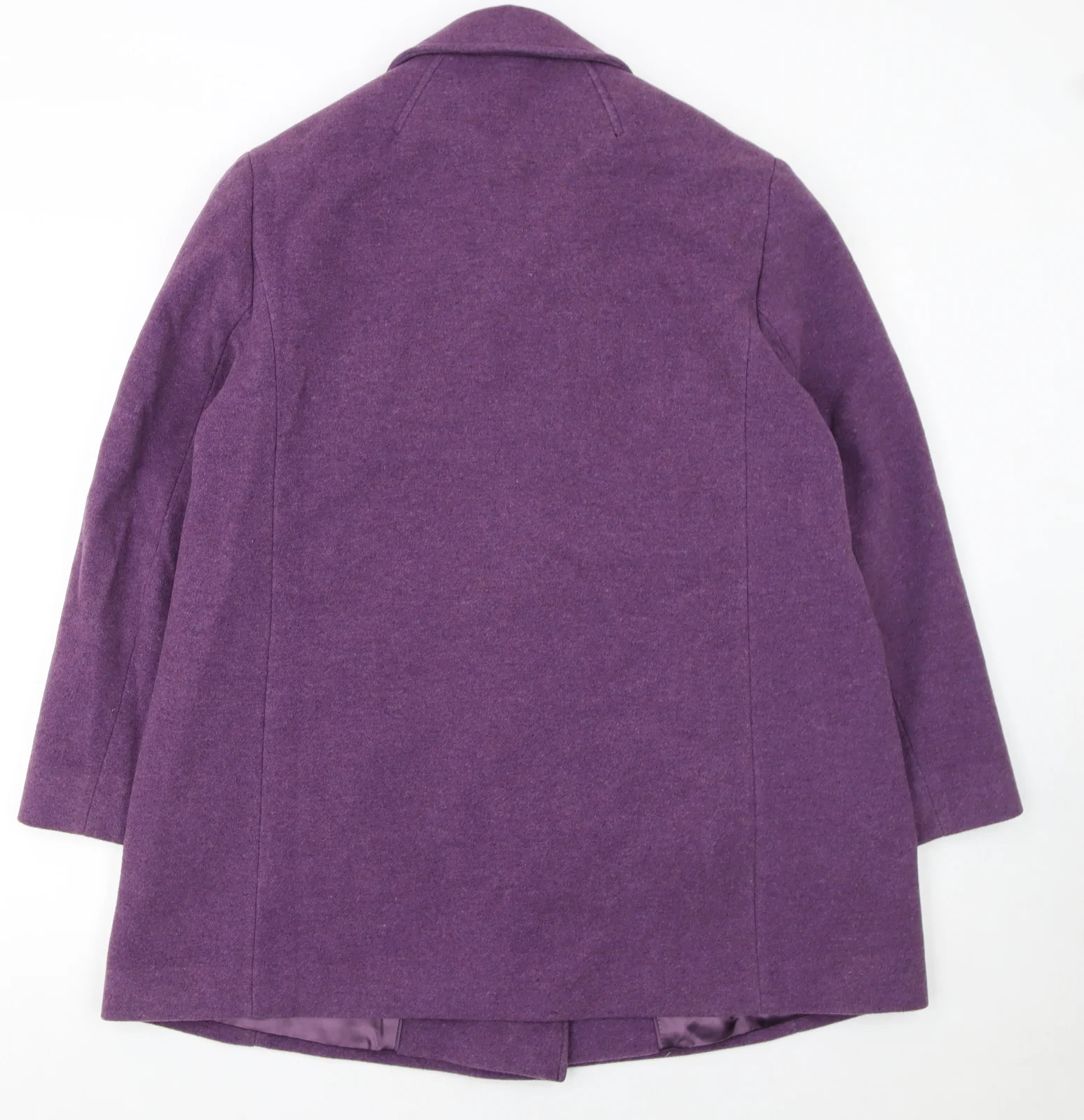 Eastex Women Purple Wool Blend Mid-Length Pea Coat Size 16 - Image 3