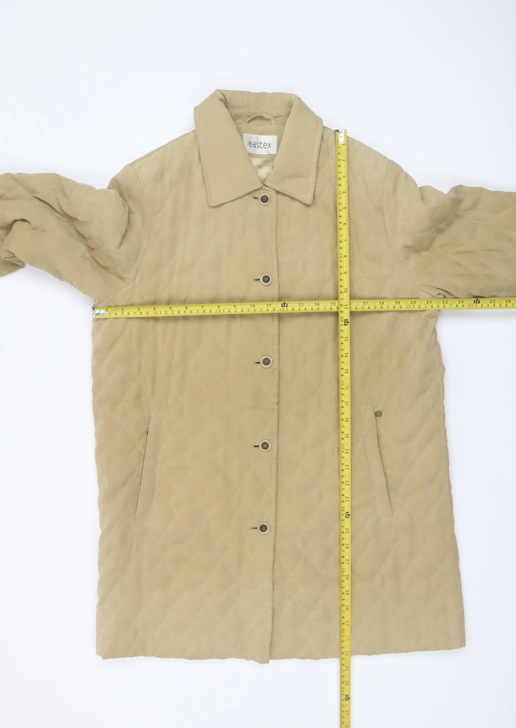 Eastex Women’s Beige Quilted Mid-Length Coat Size 12 - Image 2