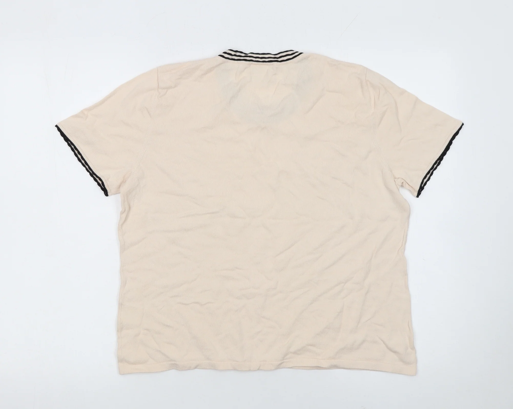 Eastex Women’s Beige Short Sleeve Cotton Knit Jumper Size 14 - Image 3
