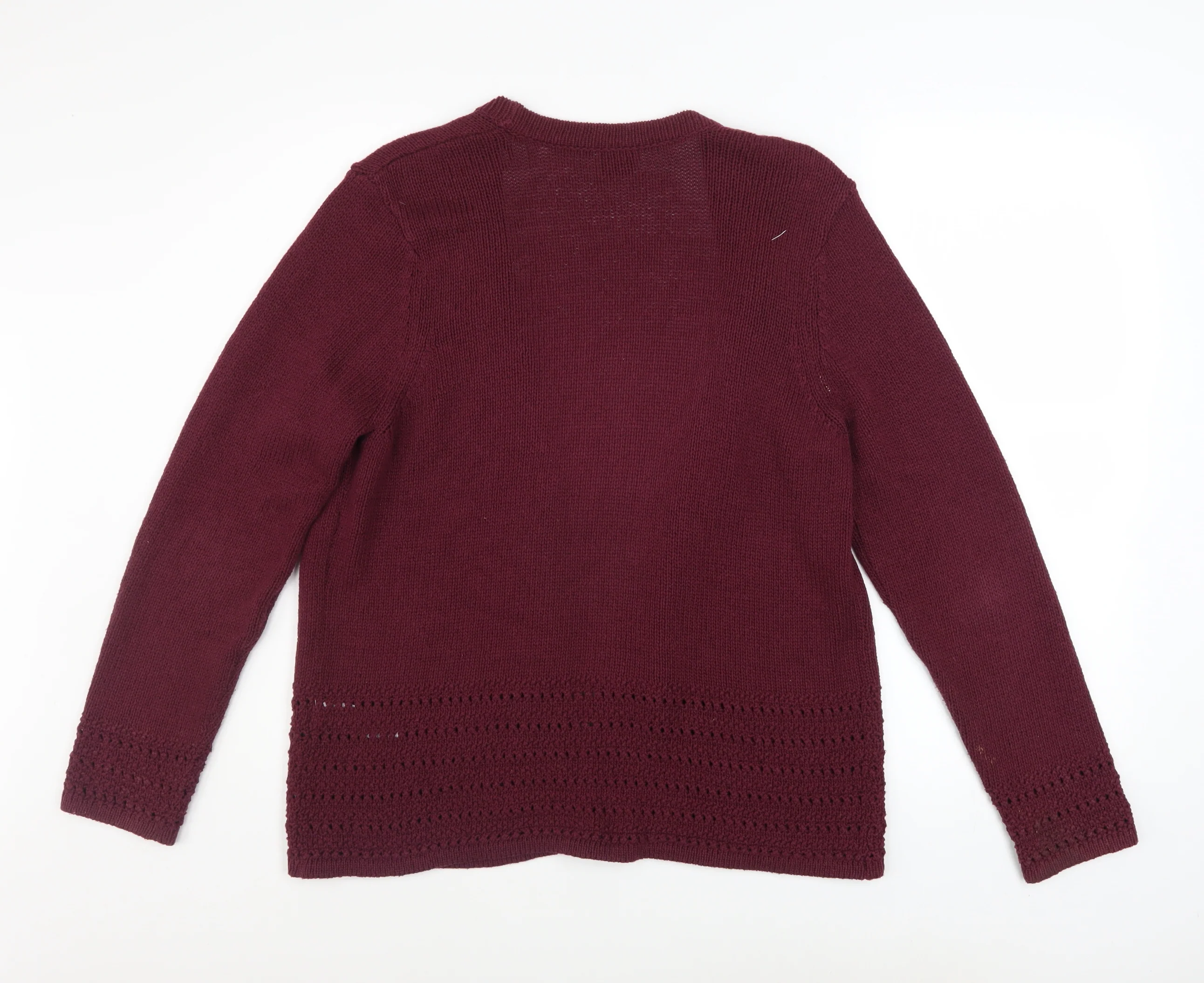 Eastex Women's Red Size 14 Open Knit Long Sleeve Cardigan - Image 3