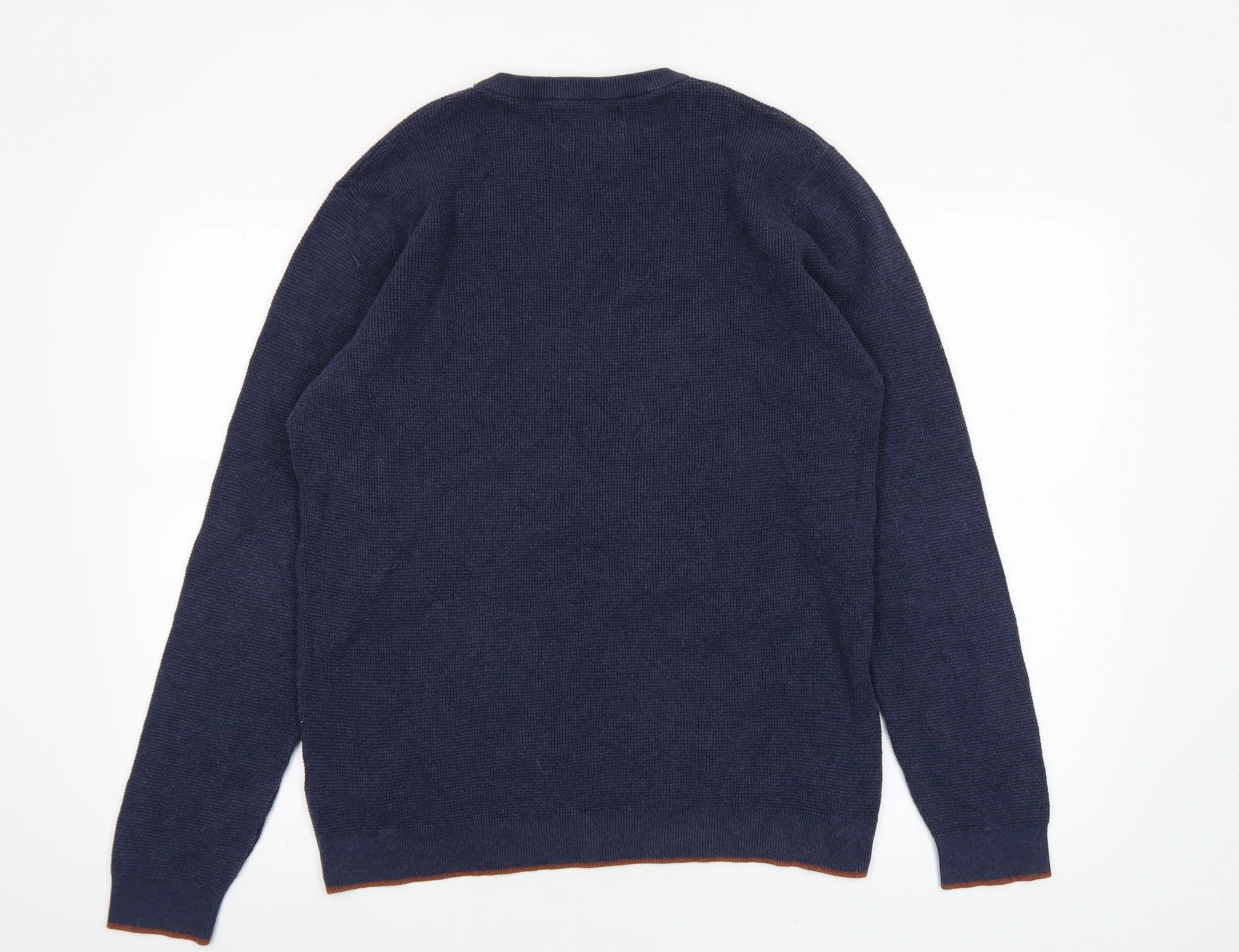 Easy Men’s Blue Cotton Blend Crew Neck Jumper Size L - Image 3