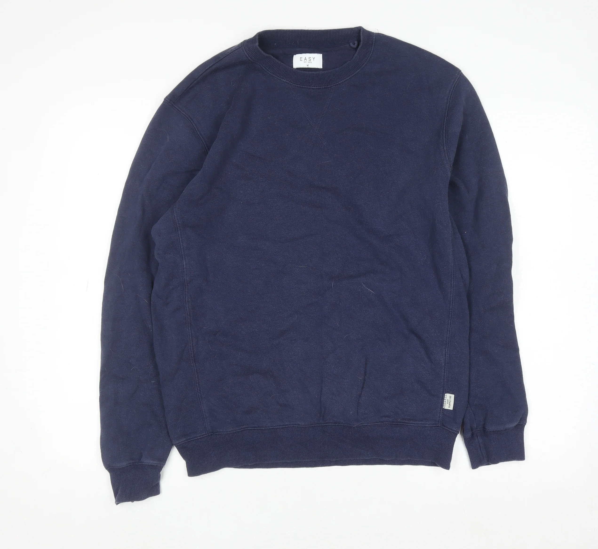 Easy Men's Blue Crew Neck Pullover Sweatshirt Medium