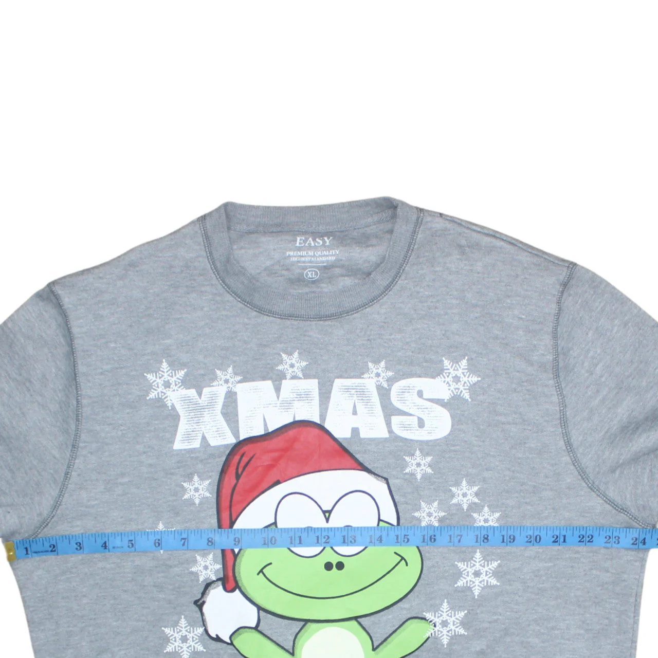 Easy Mens Grey XL Christmas Frog Sweatshirt Pullover Jumper - Image 3