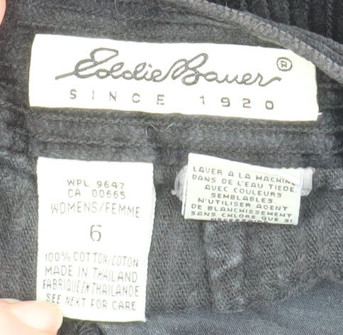 Eddie Bauer Women Black Corduroy High Rise Pleated Trousers Size 6 - Image 5