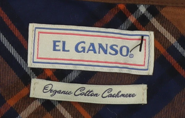 El Ganso Men's Blue 2XL Cotton Cashmere V-Neck Jumper with Elbow Patches - Image 4