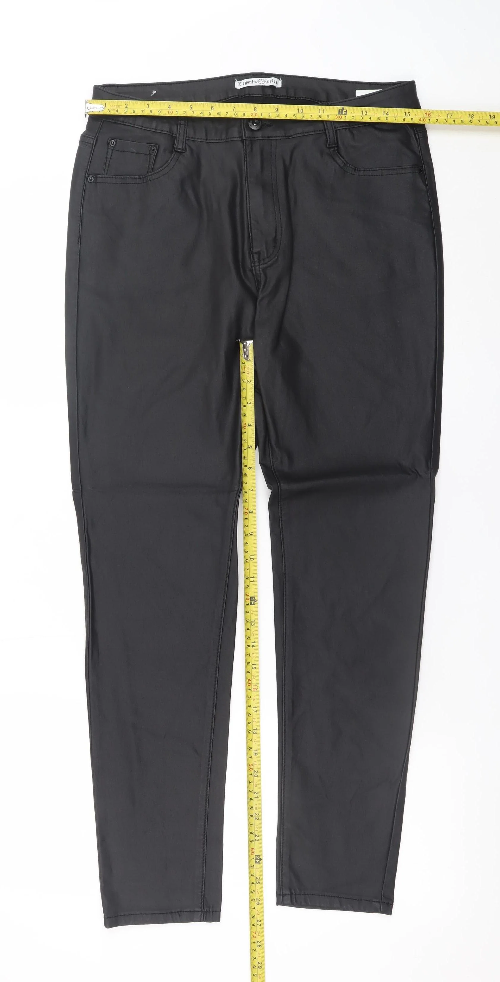 Elegant h Deluxe Women's Black Size 18 Slim Jegging Trousers - Image 2