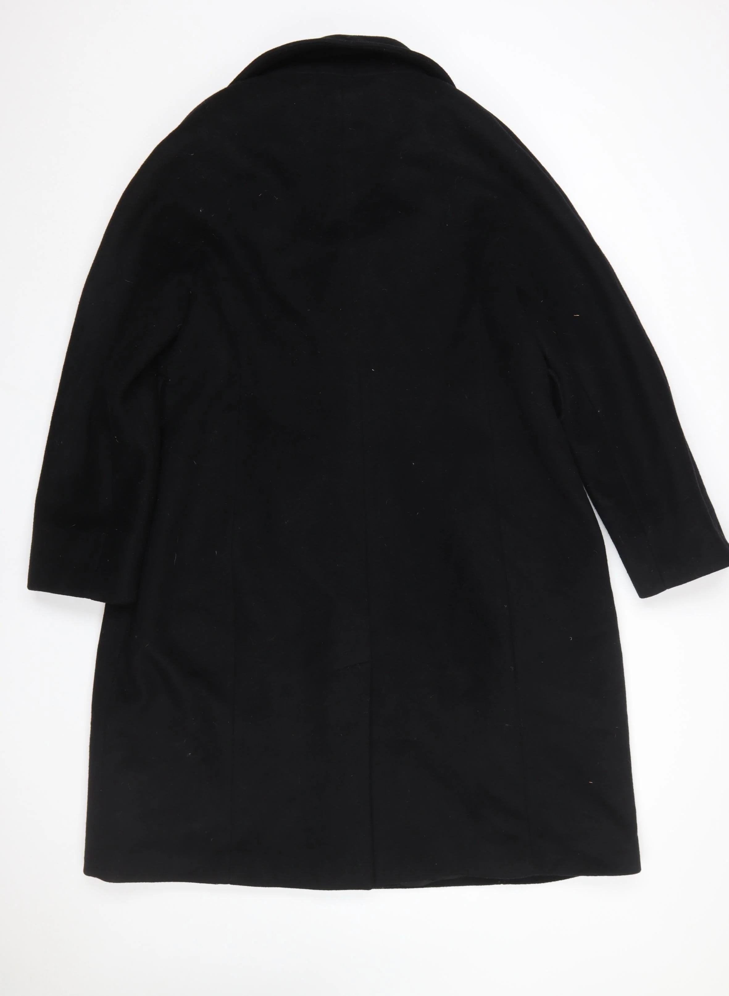 Elena Miro Womens Black Wool Blend Overcoat UK 14 Long Sleeve - Image 3