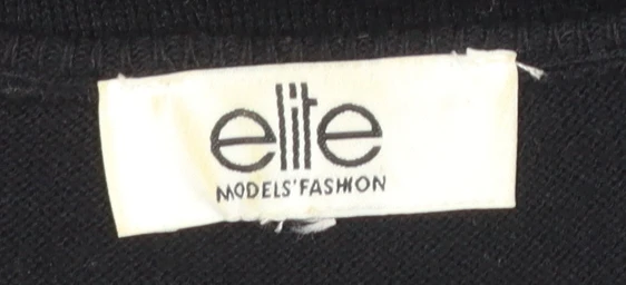 Elite Models' Fashion Womens Black L Jumper Beaded Knit Long Sleeve - Image 4