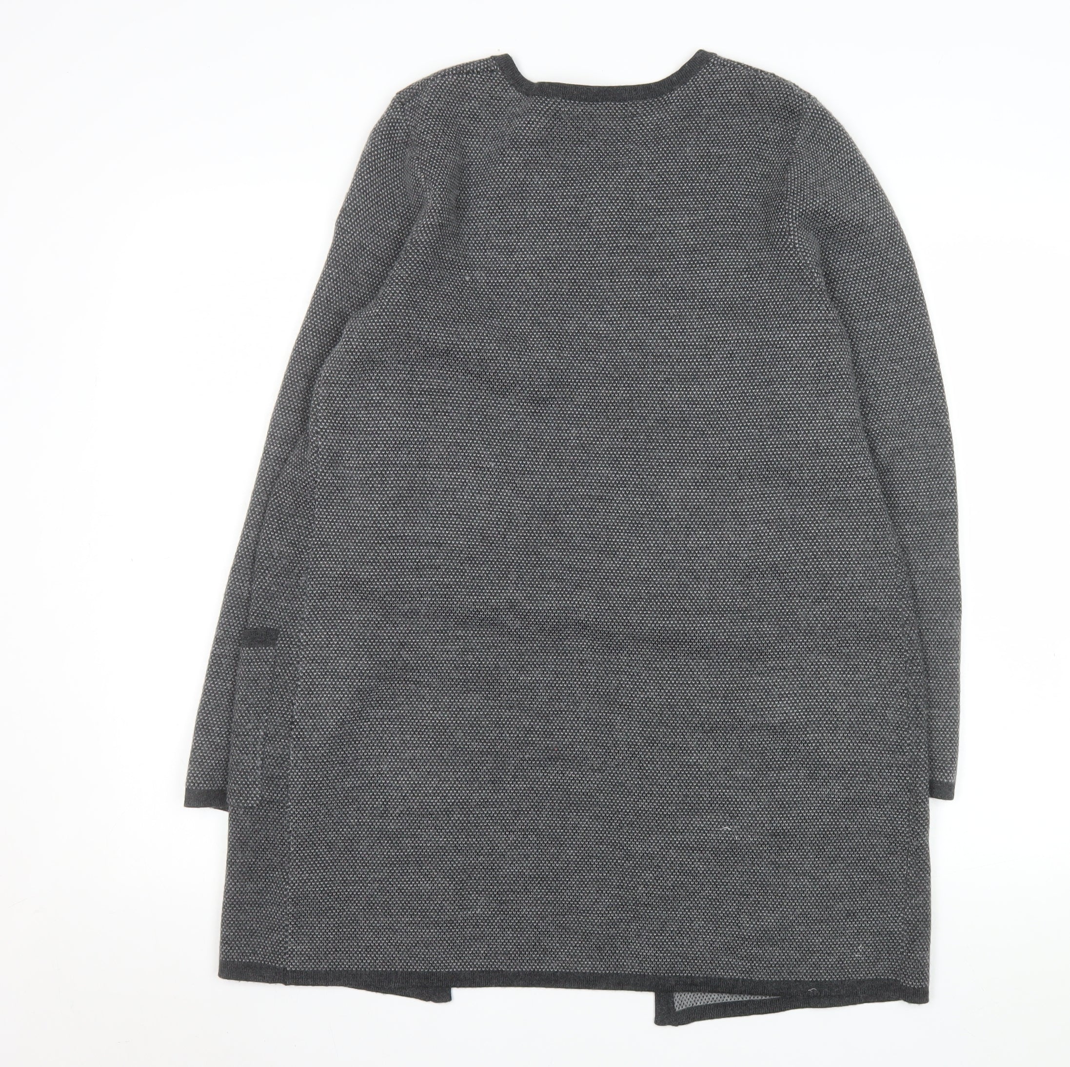 Ellen Tracy Women's Grey Long Sleeve Open Knit Cardigan Size L - Image 3