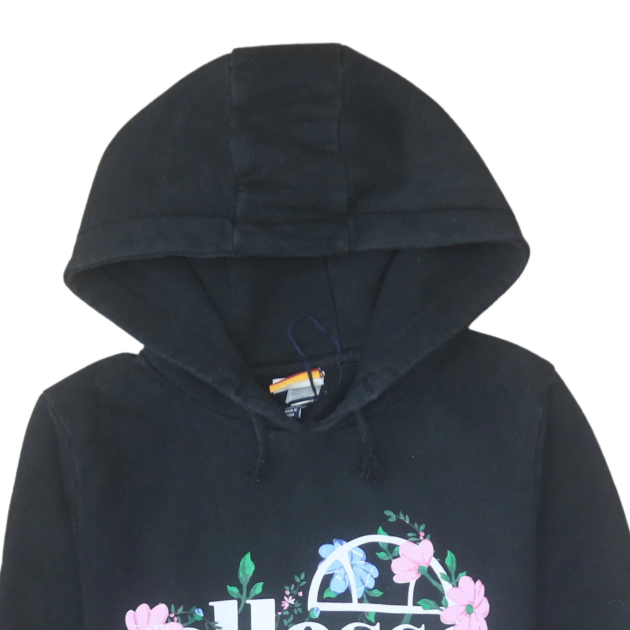 Ellesse Girls Black Floral Logo Hoodie 13-14 Years Pullover Fleece - Image 7