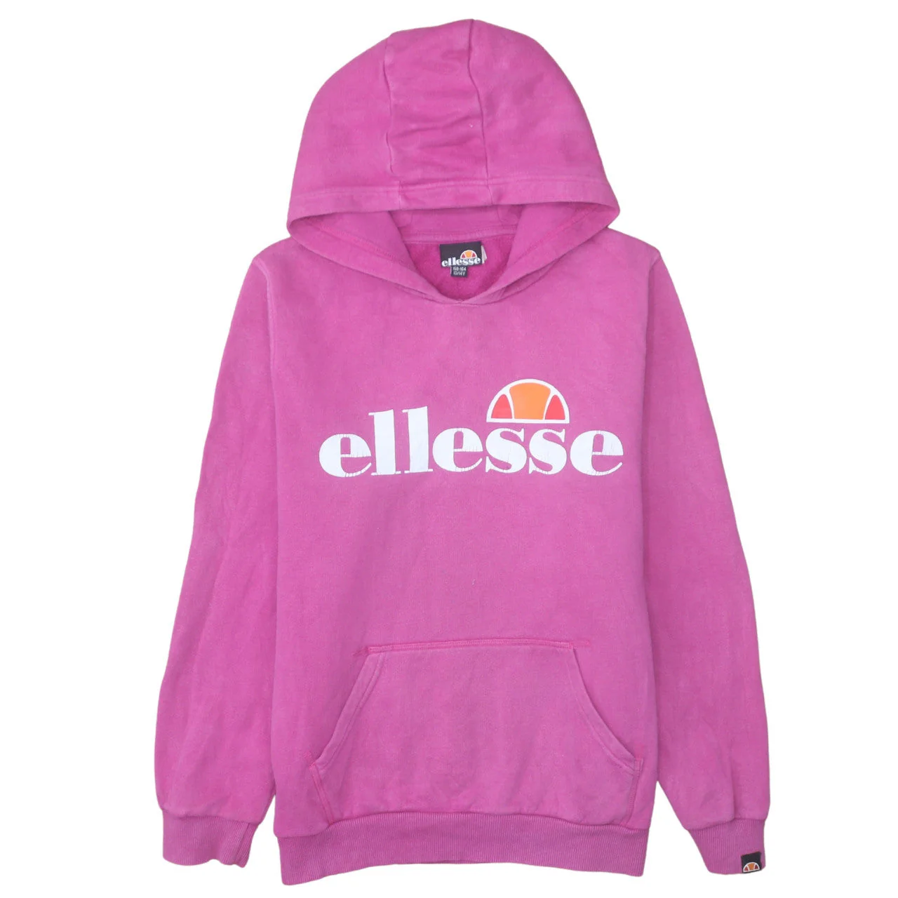 Ellesse Girls Pink Pullover Hoodie 13-14 Years Cotton Blend Logo Sweatshirt