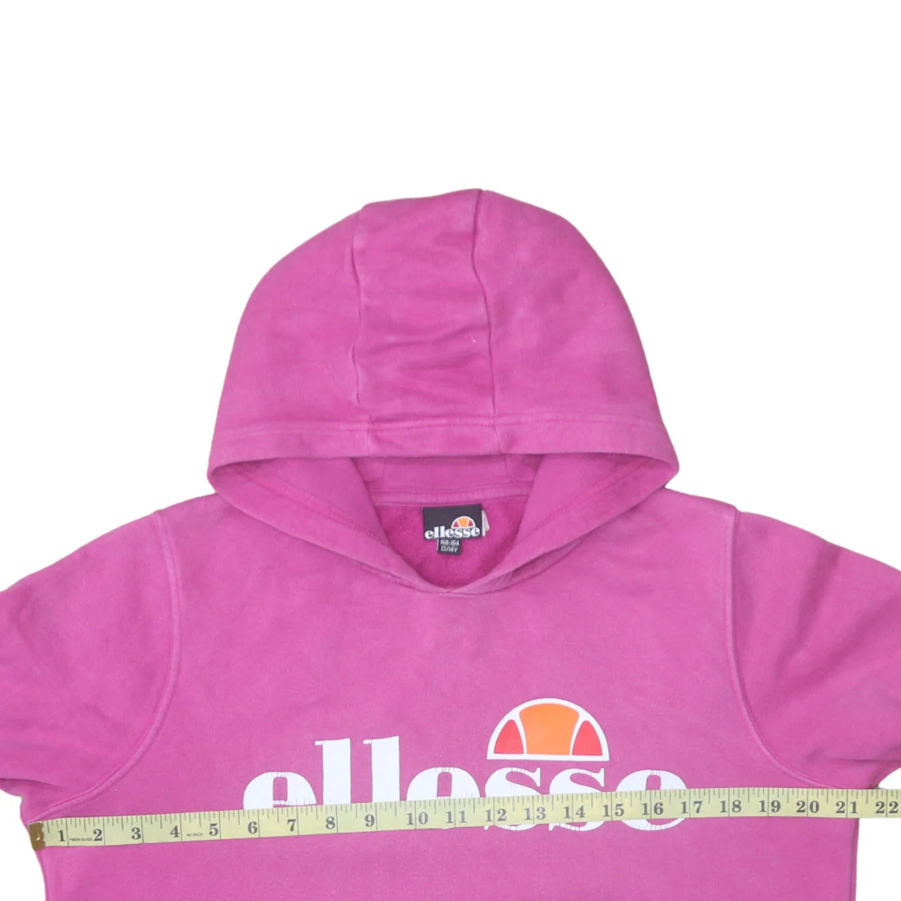 Ellesse Girls Pink Pullover Hoodie 13-14 Years Cotton Blend Logo Sweatshirt - Image 3