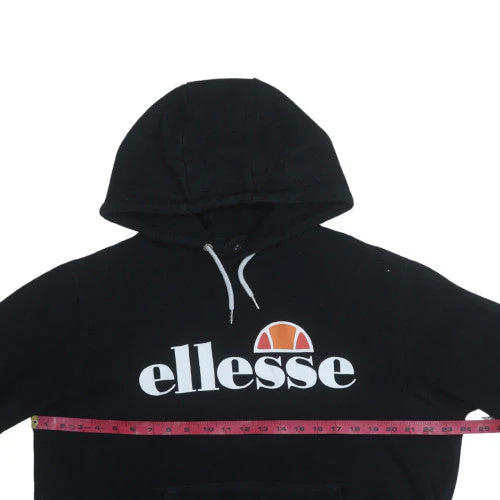 Ellesse Men’s Black Pullover Hoodie L Sports Logo Fleece - Image 3