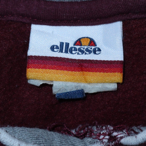 Ellesse Men’s Brown Pullover Hoodie M Logo Fleece Sweatshirt - Image 5