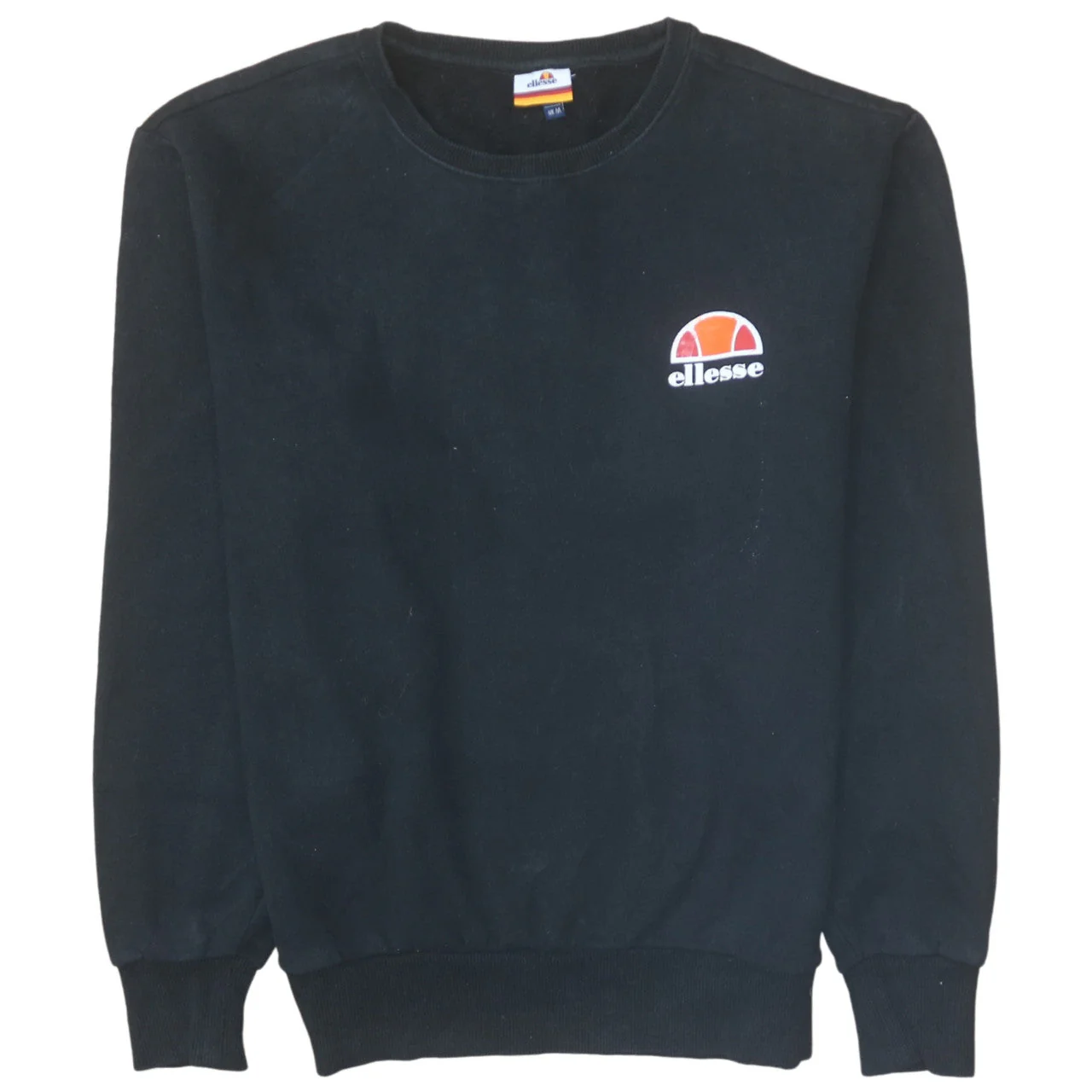 Ellesse Mens Black Crew Neck Sweatshirt Size M Pullover Logo Fleece