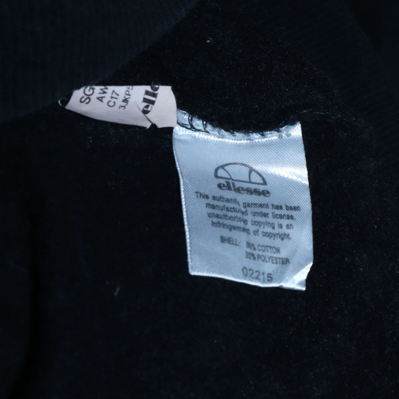Ellesse Mens Black Crew Neck Sweatshirt Size M Pullover Logo Fleece - Image 6
