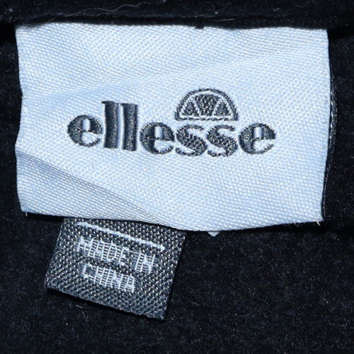 Ellesse Men's Black Pullover Hoodie L Logo Graphic Fleece Sweatshirt - Image 6