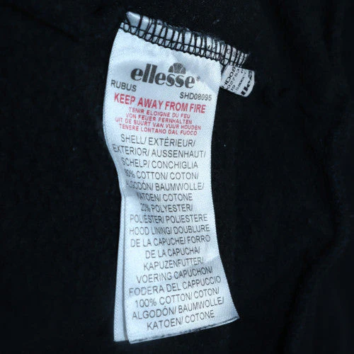 Ellesse Men's Black Pullover Hoodie Size S Retro Sports Logo - Image 6