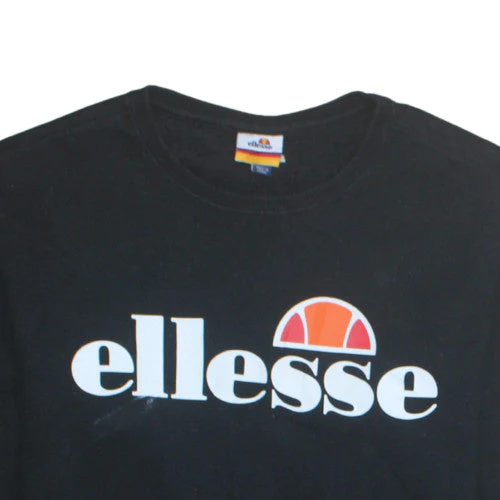 Ellesse Men's Black Pullover Sweatshirt M Crew Neck Logo Print - Image 8