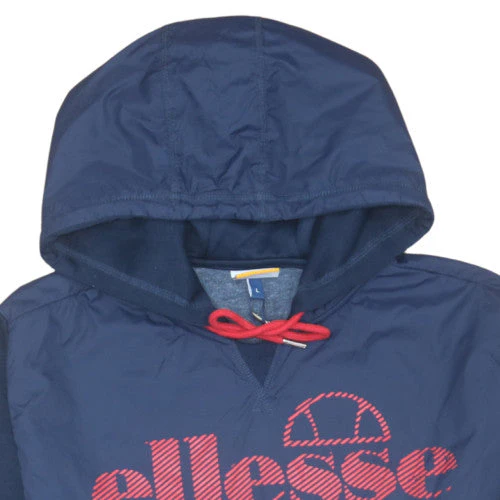 Ellesse Men's Blue Pullover Hoodie L Logo Sports Sweatshirt - Image 7