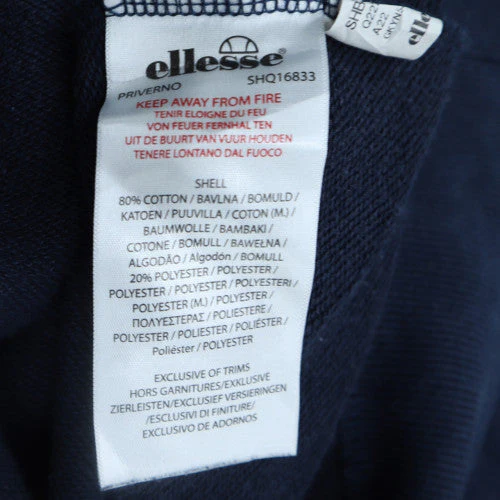 Ellesse Mens Blue Pullover Sweatshirt L Logo Crew Neck Retro Style - Image 6