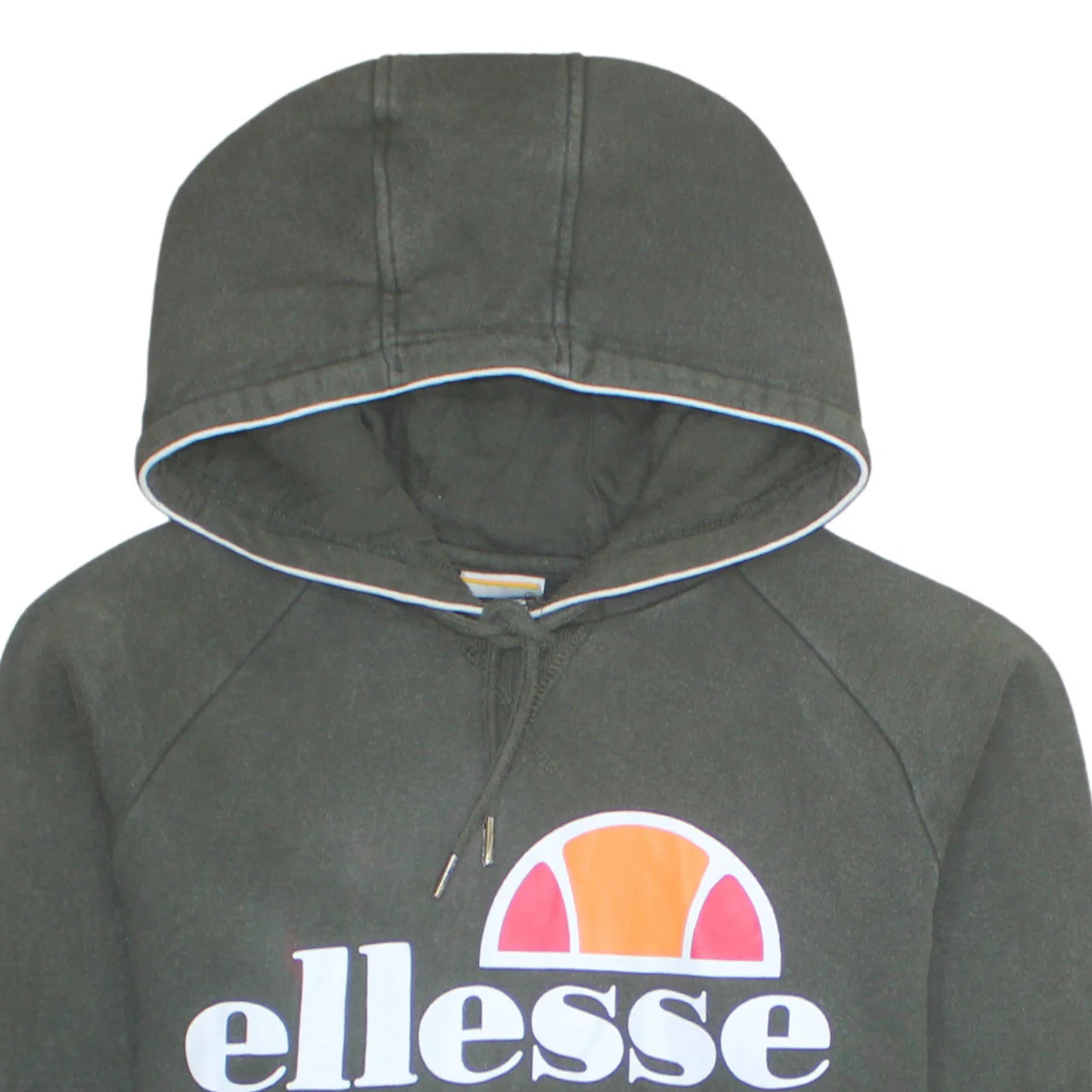 Ellesse Mens Green Pullover Hoodie L Fleece Logo Sportswear - Image 8