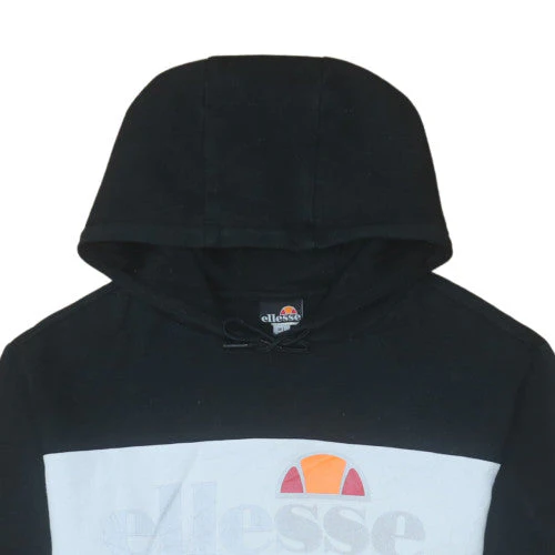 Ellesse Mens Grey Black Pullover Hoodie L Logo Sportswear - Image 8