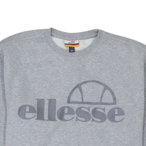 Ellesse Mens Grey Crew Neck Sweatshirt S Classic Logo Pullover - Image 7