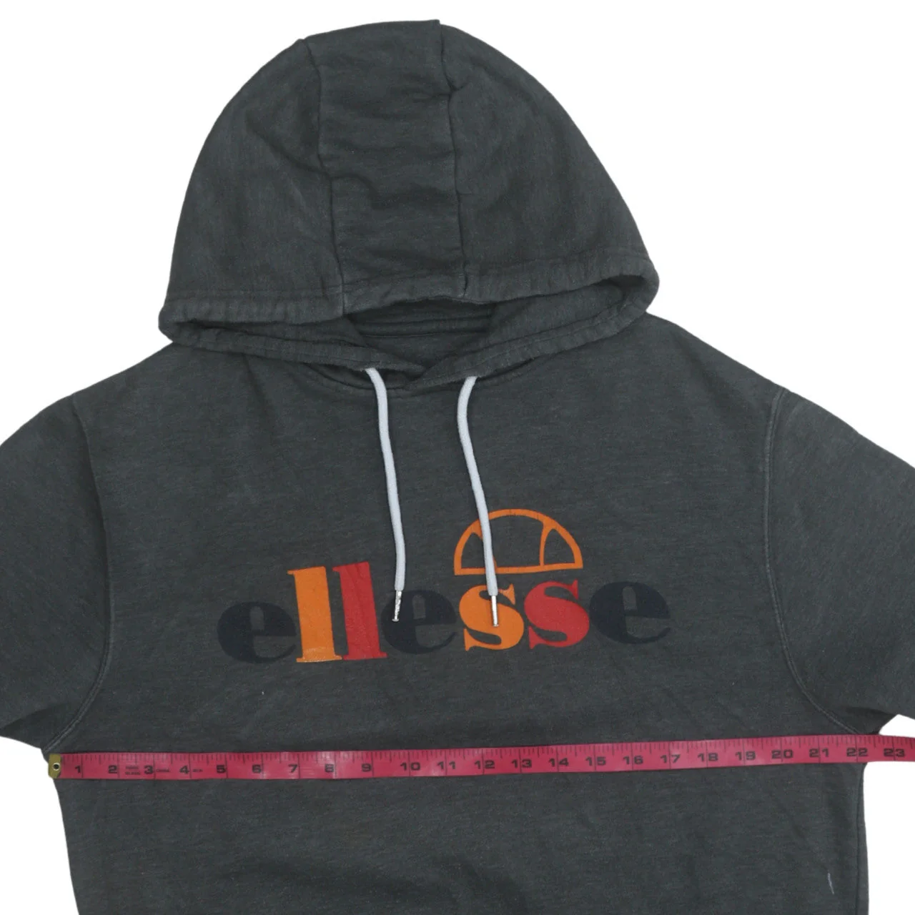 Ellesse Men's Grey Pullover Hoodie Medium Logo Fleece Sweatshirt - Image 2