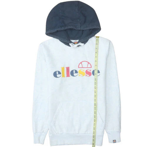 Ellesse Men's Grey Pullover Hoodie Small Logo Sportswear - Image 2