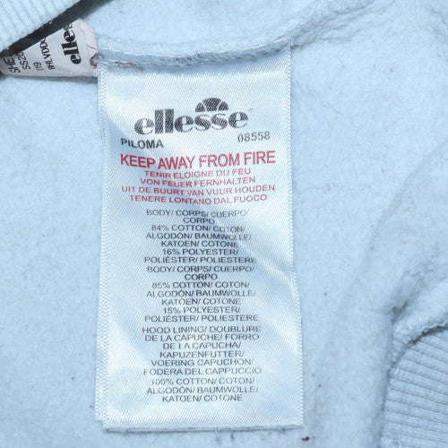 Ellesse Men's Grey Pullover Hoodie Small Logo Sportswear - Image 5