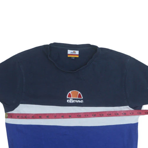 Ellesse Men's Navy Blue Colourblock Crew Neck T-Shirt XS - Image 3