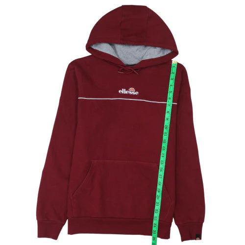Ellesse Mens Red Pullover Hoodie M Regular Fleece Logo Sportswear - Image 2