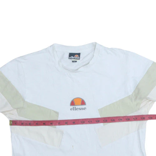 Ellesse Men's White Colourblock Sports T-Shirt Size M - Image 2
