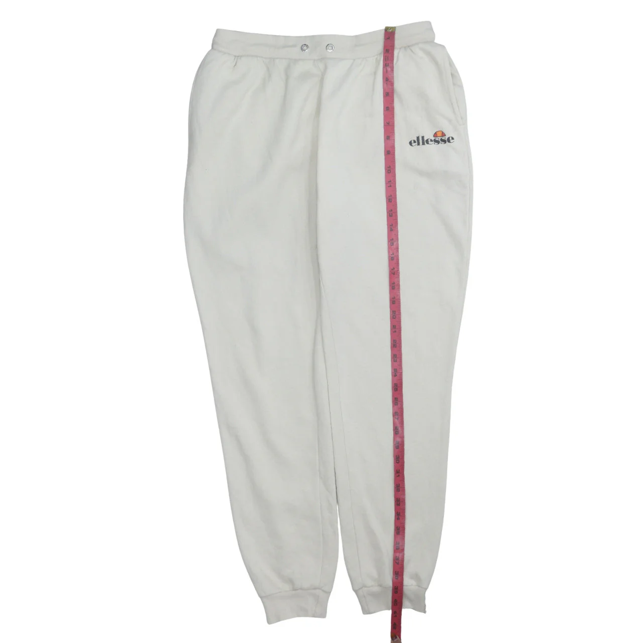 Ellesse Mens White Jogger Sweatpants M Regular Fit Cotton Blend - Image 3