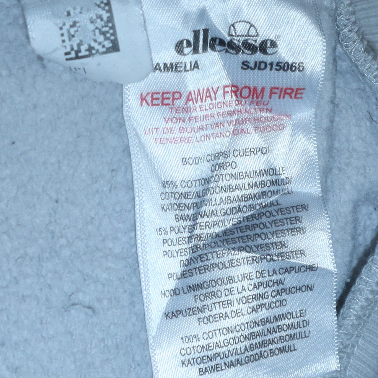 Ellesse Women Grey Pullover Hoodie UK 8 Cotton Blend Casual - Image 5