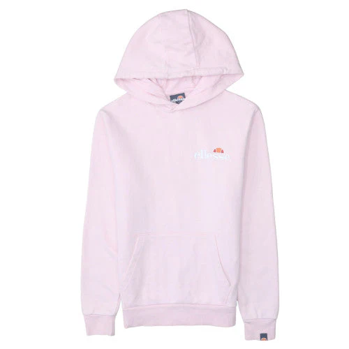 Ellesse Women Pink Pullover Hoodie UK 8 Cotton Blend Logo Casual