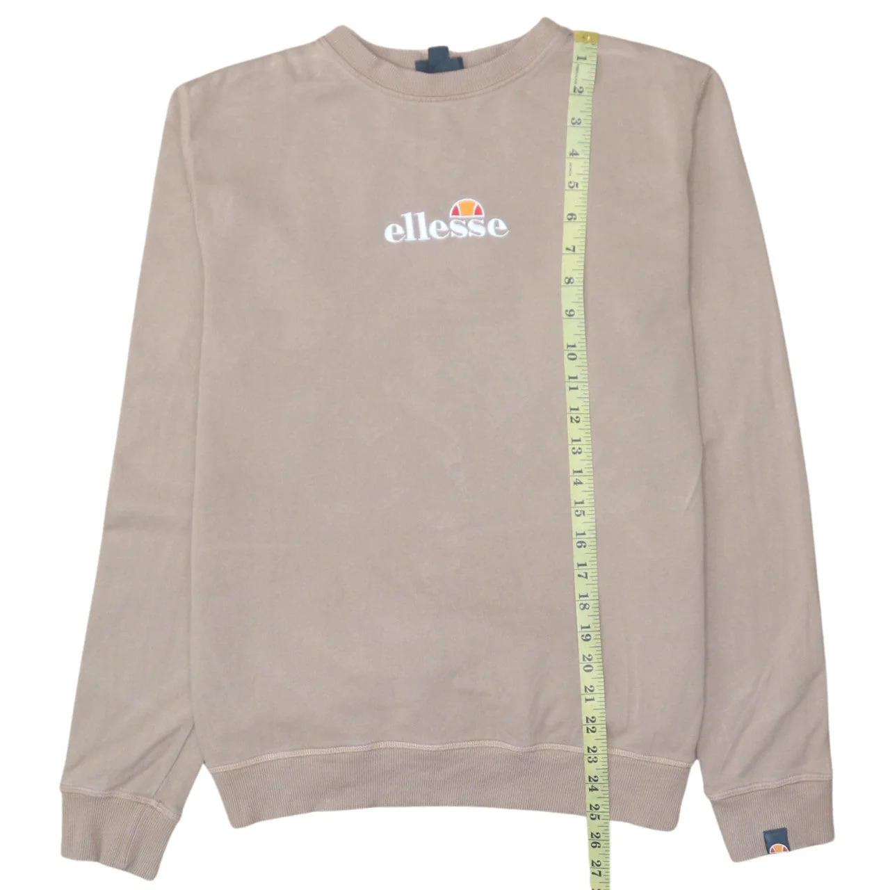 Ellesse Womens Beige Cotton Crew Neck Pullover Sweatshirt UK 8 - Image 3