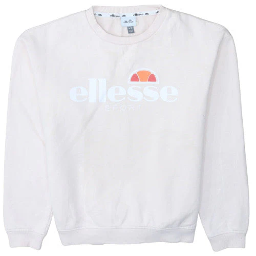 Ellesse Womens Beige Crew Neck Pullover Sweatshirt UK 12