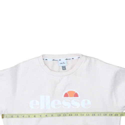 Ellesse Womens Beige Crew Neck Pullover Sweatshirt UK 12 - Image 2