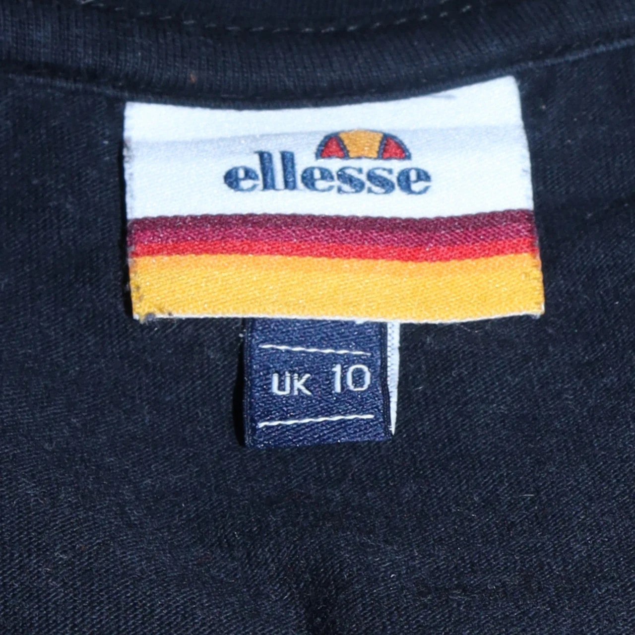 Ellesse Womens Black Colourblock Logo T-Shirt Size 10 - Image 5