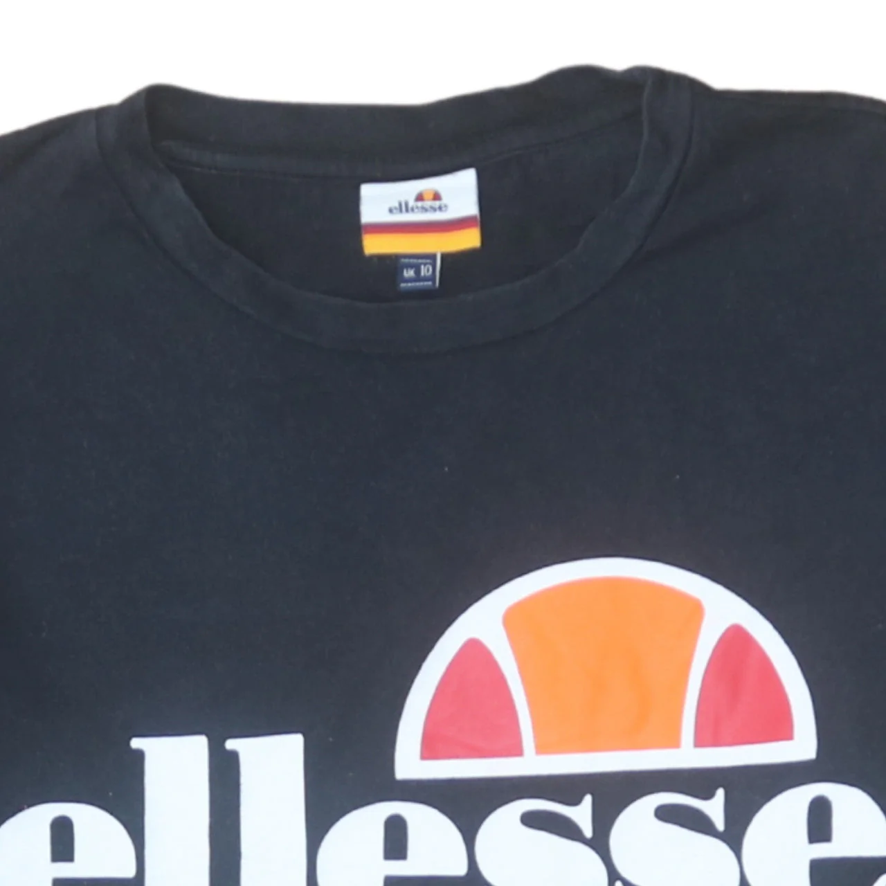 Ellesse Womens Black Colourblock Logo T-Shirt Size 10 - Image 8