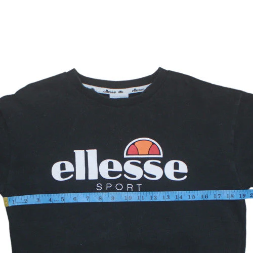 Ellesse Womens Black Crew Neck Pullover Sweatshirt UK 10 - Image 2