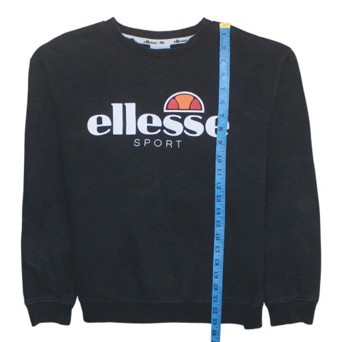Ellesse Womens Black Crew Neck Pullover Sweatshirt UK 10 - Image 3