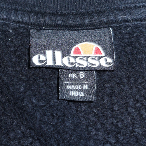 Ellesse Womens Black Full Zip Hoodie UK 8 Cotton Blend Casual - Image 5