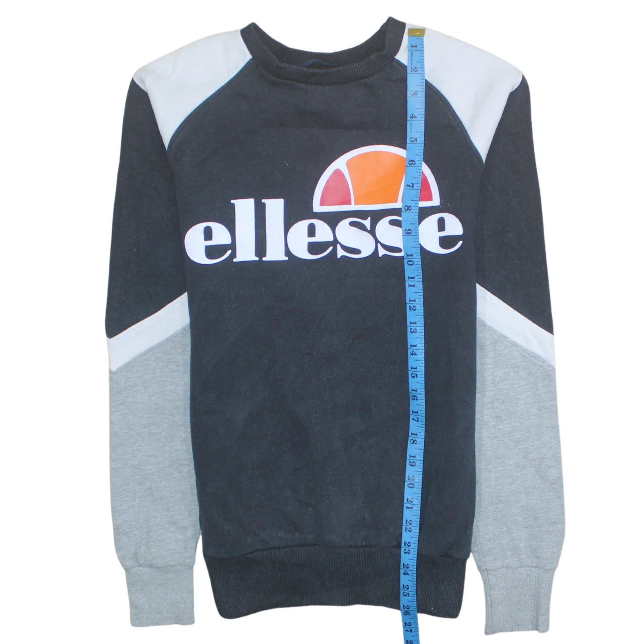 Ellesse Womens Black Grey Colourblock Sweatshirt Size 6 - Image 3